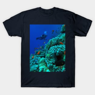 Scuba diver and coral reef T-Shirt